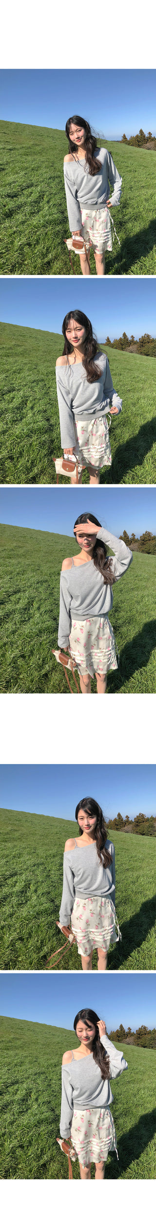 One-shoulder oversized sweatshirt