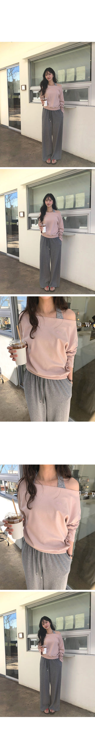 One-shoulder oversized sweatshirt