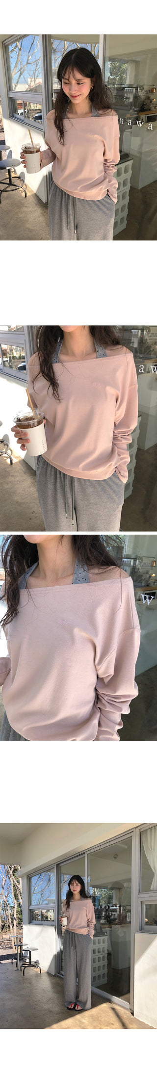 One-shoulder oversized sweatshirt