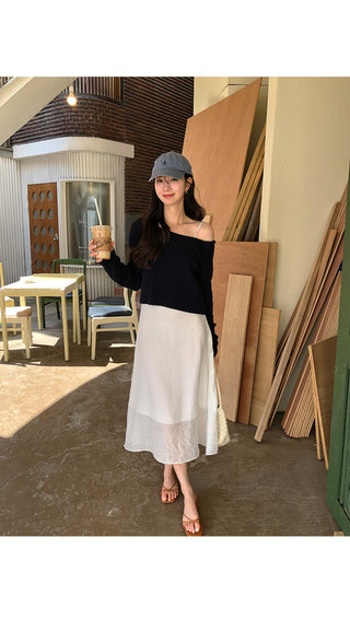 [2 colors] Flower Long Dress