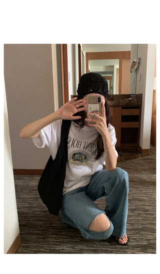 Oversized short-sleeved T-shirt