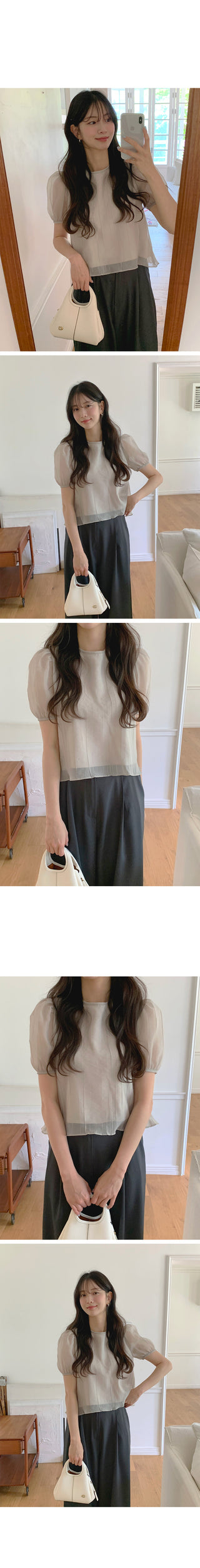 [2 colors] Flower Point Slim T-shirt