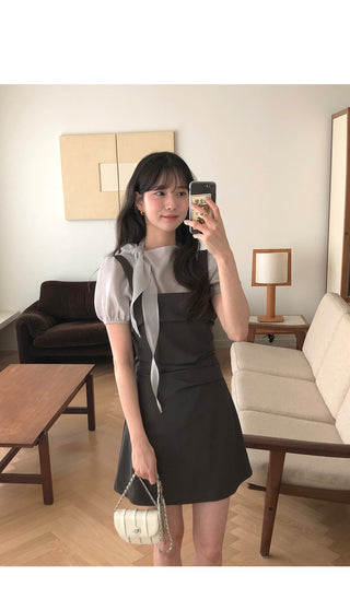 (3 colors) Ribbon Blouse
