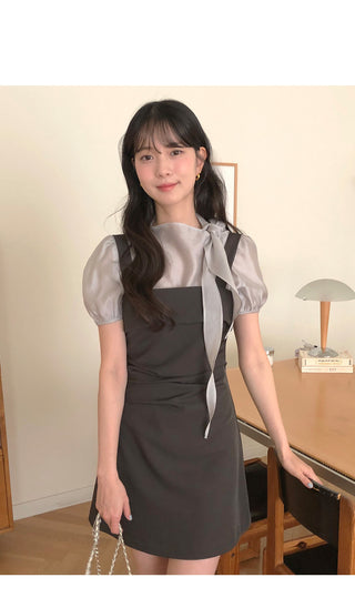 (3 colors) Ribbon Blouse