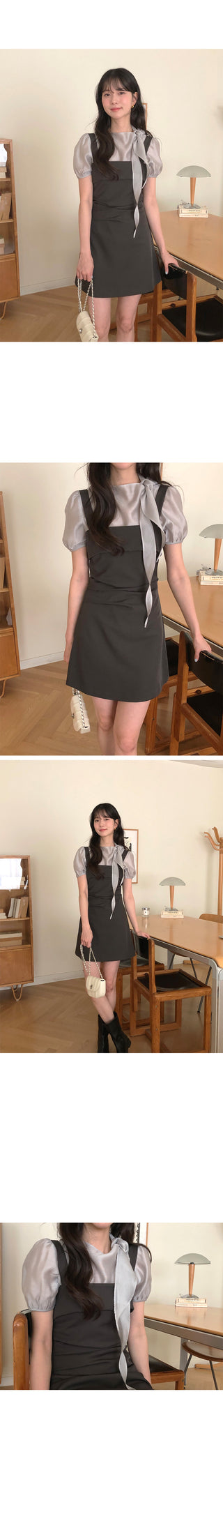 (3 colors) Ribbon Blouse