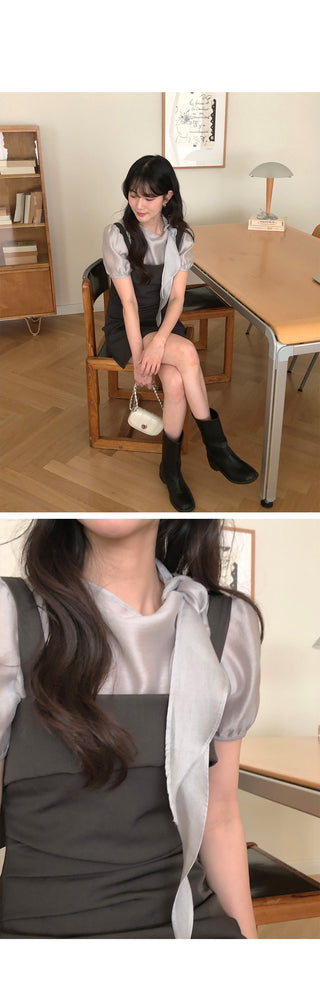 (3 colors) Ribbon Blouse