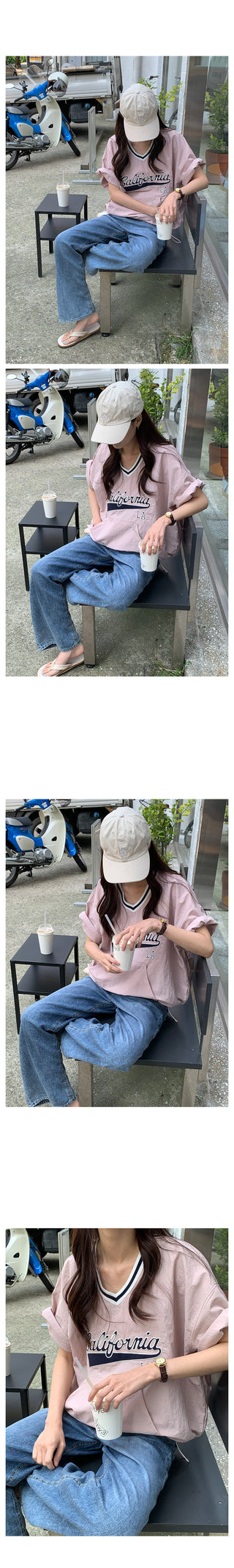 Nylon short-sleeved anorak sweatshirt (3 colors)