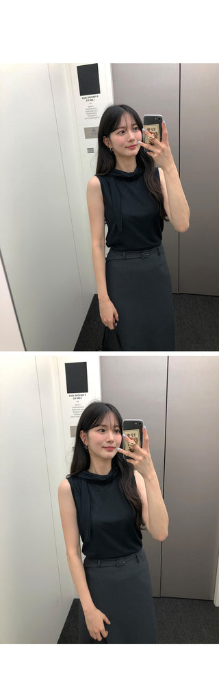 [3 colors] Belted skirt