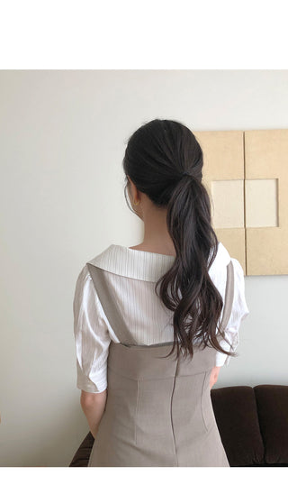[[3]color] Striped blouse