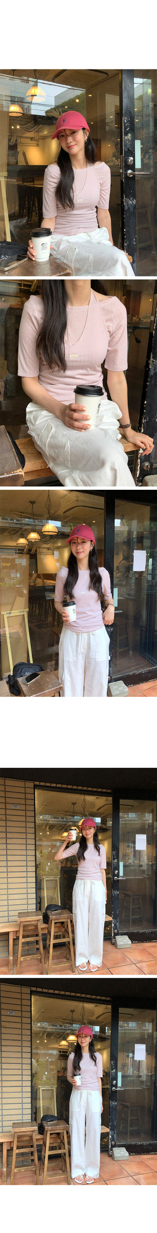 [3 colors] Ribbon Collar Wrap Blouse