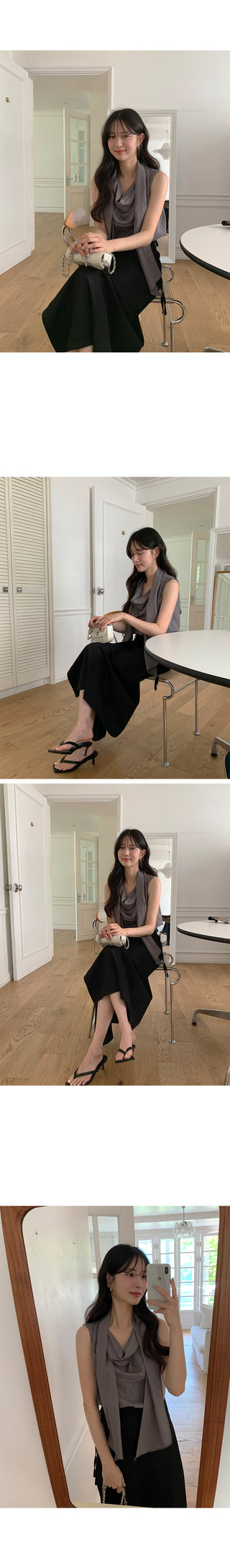 [2 colors] Frill Tiered Long Skirt