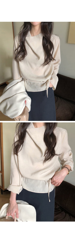 (2 colors) Drape Blouse