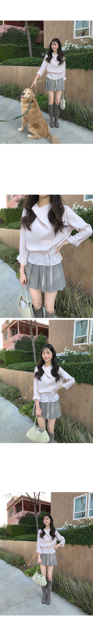 (2 colors) Drape Blouse