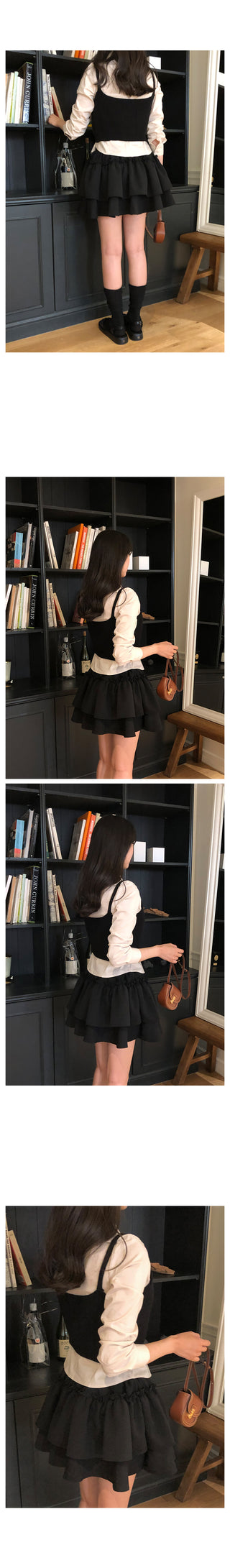 V-neck knit bustier