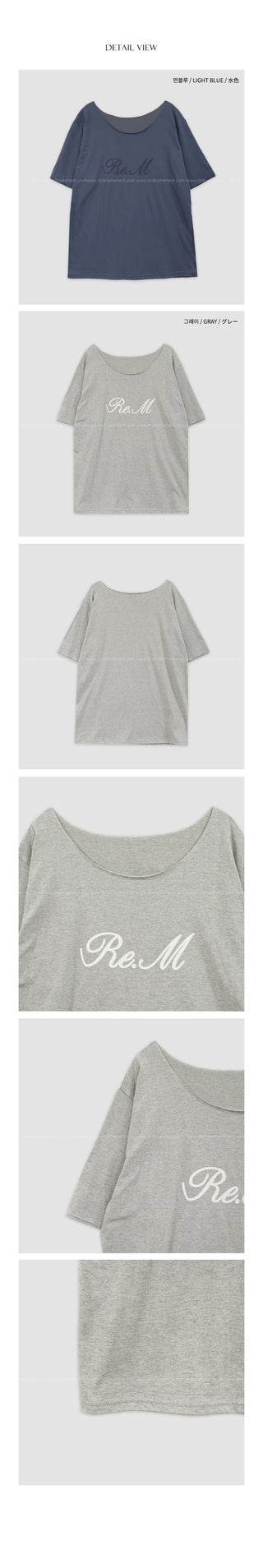 [2 colors] One-shoulder short-sleeve T-shirt