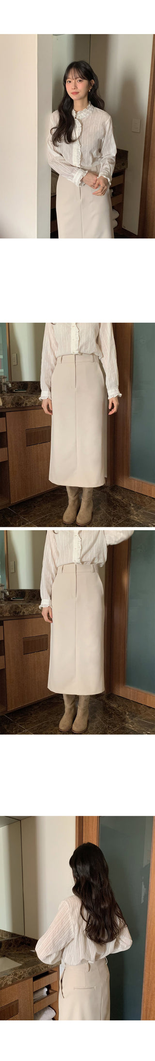 H-line low-rise midi skirt