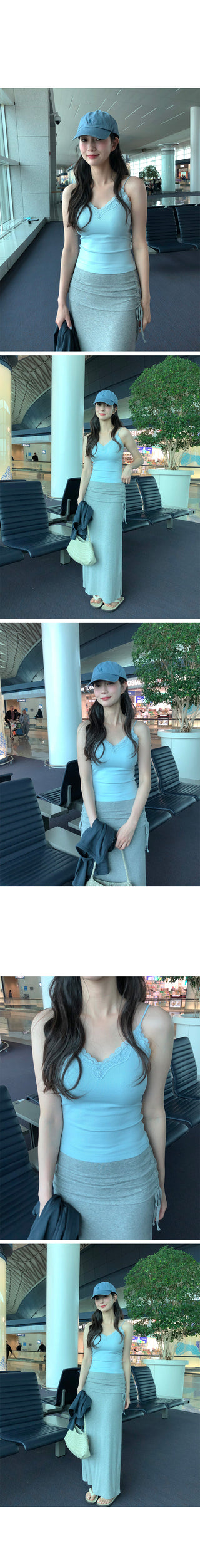 (4 colors) [Built-in cap] Lace sleeveless top