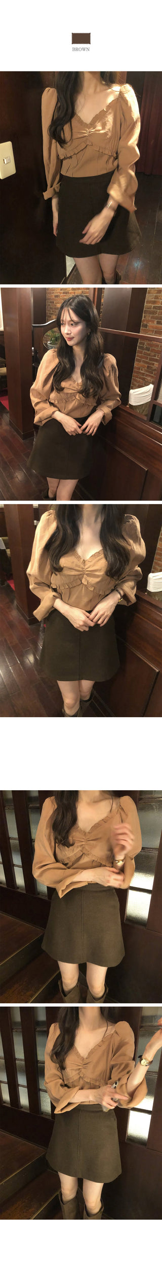 (2 colors) Wool Mini Skirt