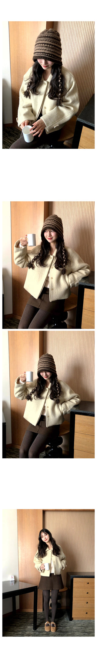 (2 colors) Wool Mini Skirt
