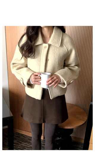 (2 colors) Wool Mini Skirt