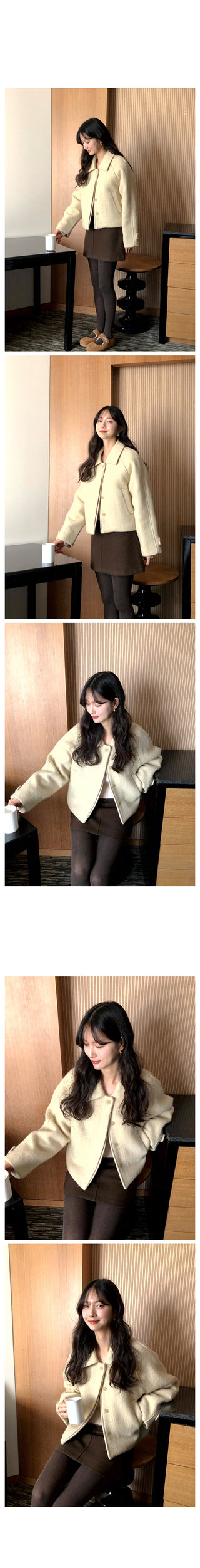 (2 colors) Wool Mini Skirt