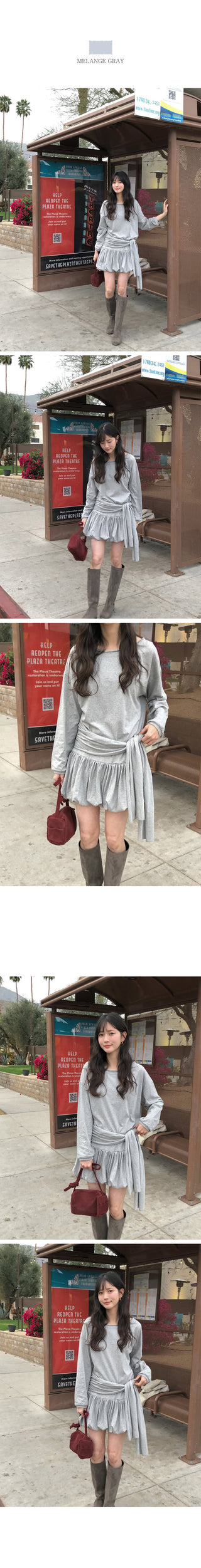 (2 colors) Balloon Wrap Dress