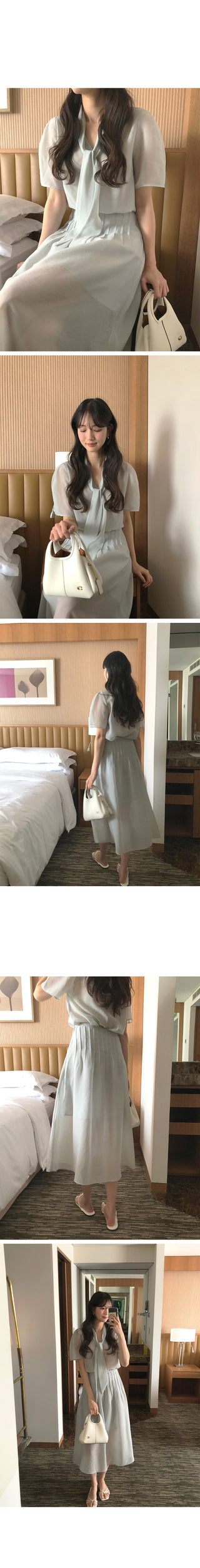[2 colors] Long skirt