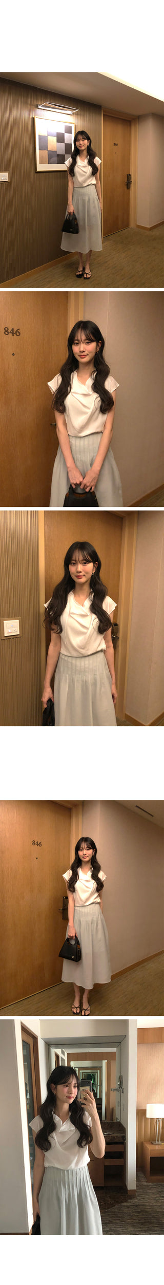 [2 colors] Long skirt