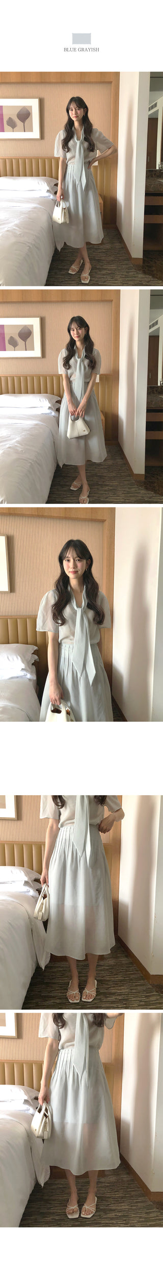 [2 colors] Long skirt