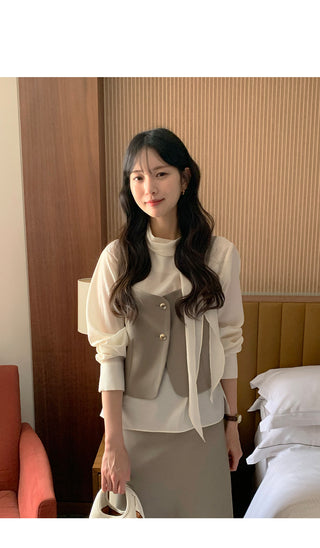 Scarf tie blouse