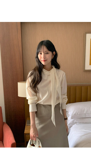 Scarf tie blouse