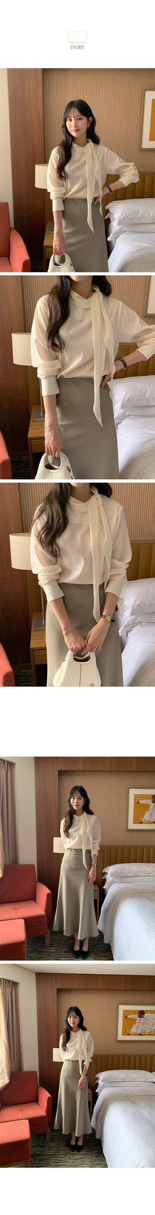 Scarf tie blouse