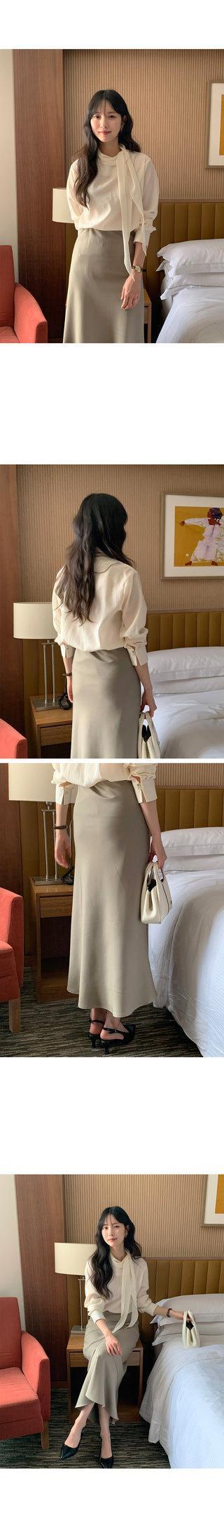 Scarf tie blouse