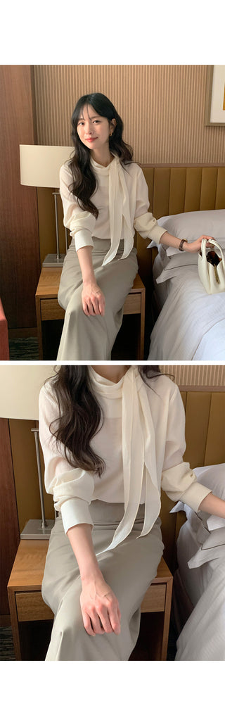 Scarf tie blouse