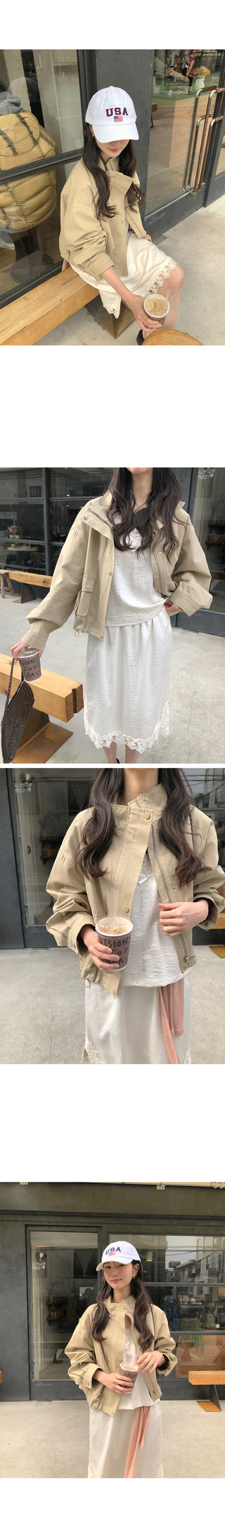(2 colors) Lace satin skirt