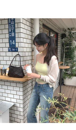 [4 colors] Square neck puff sleeve blouse