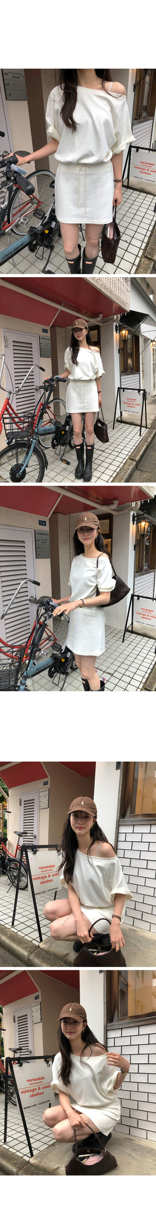 [4 colors] Square neck puff sleeve blouse
