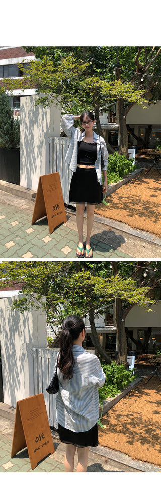 [4 colors] Square neck puff sleeve blouse