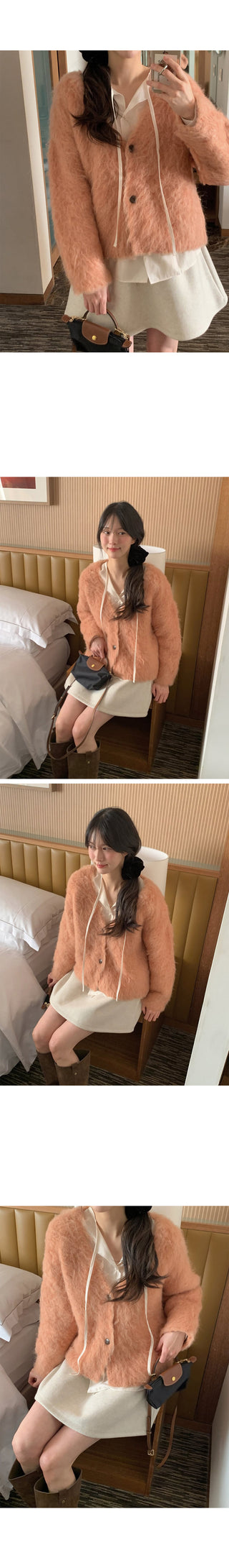 (3 colors) Bow tie blouse