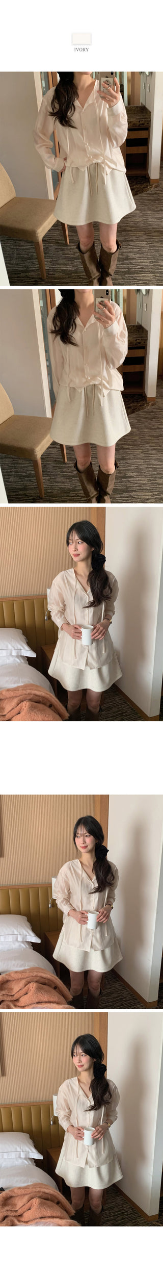 (3 colors) Bow tie blouse