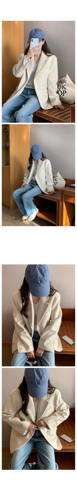 Washed wide denim pants