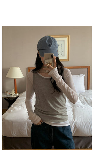 Tencel Layered Long-Sleeve T-Shirt