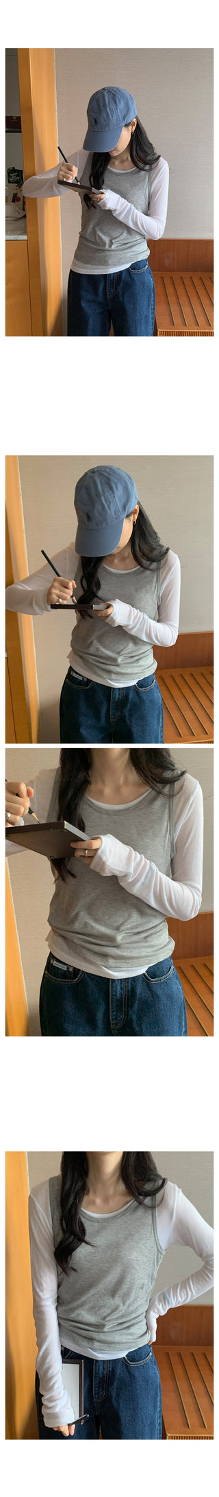 Tencel Layered Long-Sleeve T-Shirt