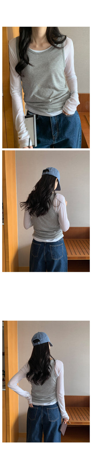 Tencel Layered Long-Sleeve T-Shirt