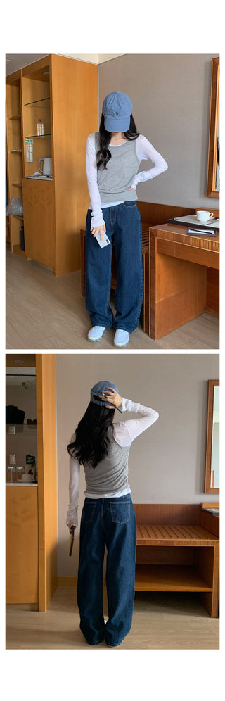 Tencel Layered Long-Sleeve T-Shirt