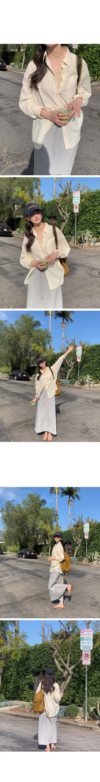 (2 colors) Elastic waist long skirt