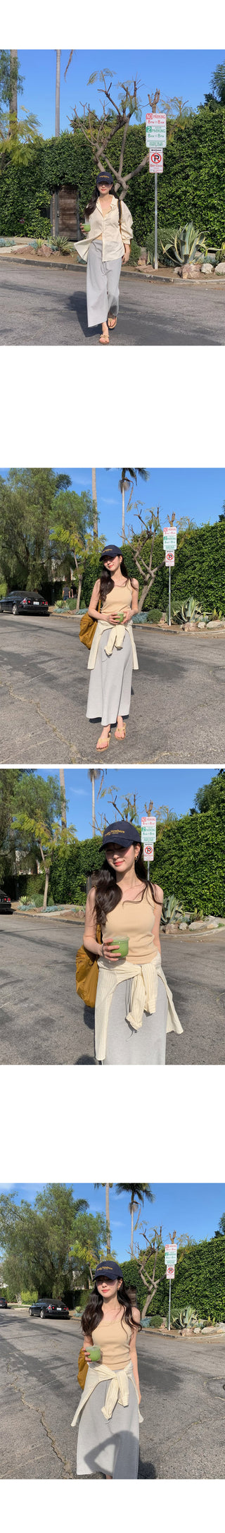 (2 colors) Elastic waist long skirt