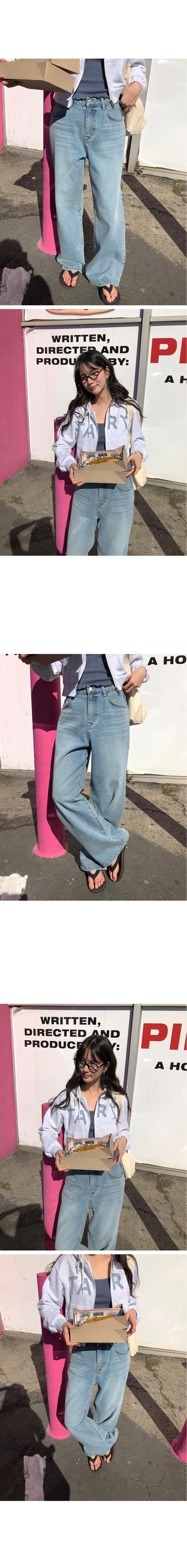 (2 colors) Wide Denim Pants