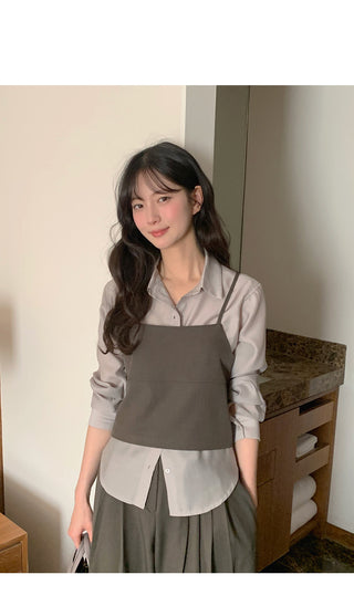 (2 colors) Strap bustier top