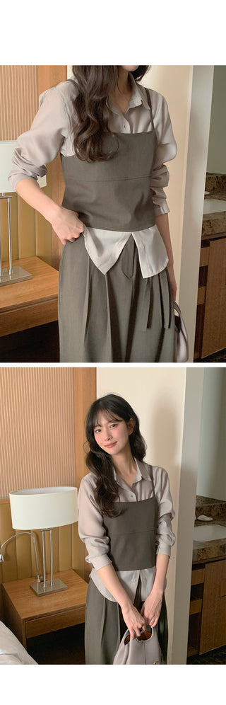 (2 colors) Strap bustier top